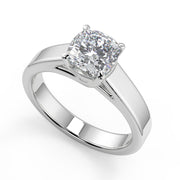Adyson 4 Prong Solitaire Cushion Cut Diamond Engagement Ring - Nivetta